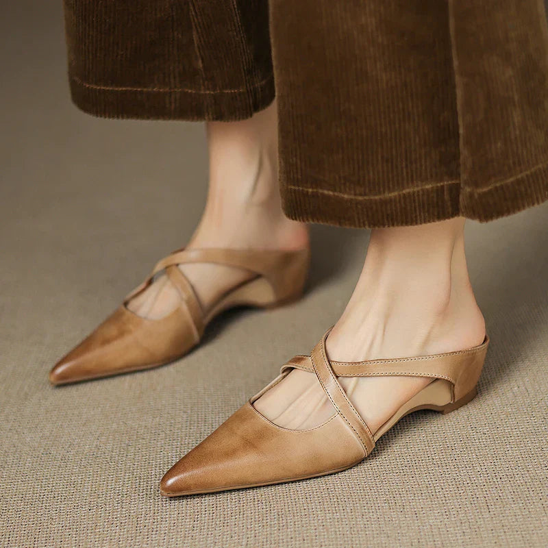 Alessia Leather Slingback Mules
