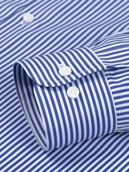 Long Sleeve Stripe Button Up Shirt & Slim Fit Tapered Trousers