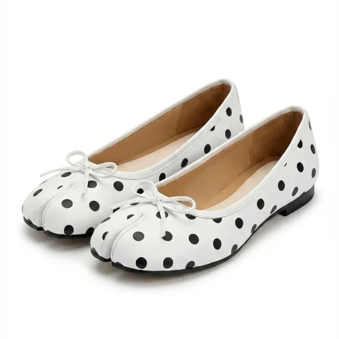 Women Retro Polka Dots Split Toe Tabi