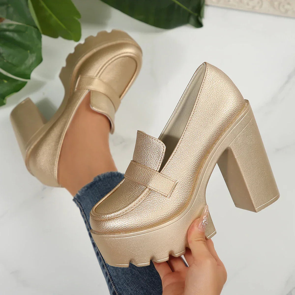 Luna Platform Loafer Pumps