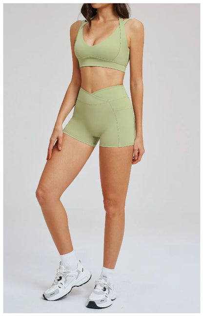 Sports Set 2 Pieces Shorts Gym Exercise Clothes Women's Yoga Suit Fitness Outfits Short Underwear Training Workout Tracksuit