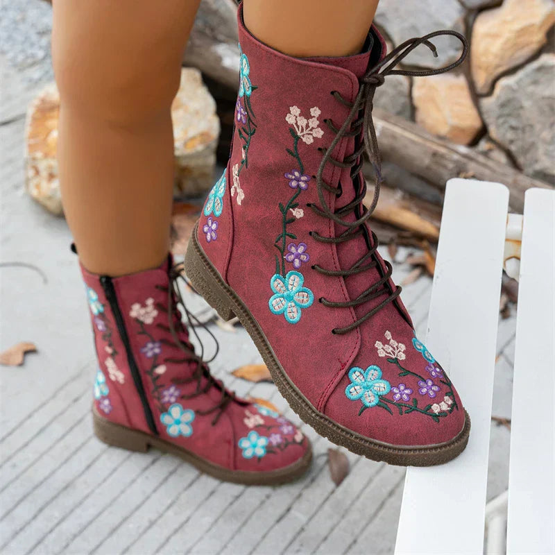 Renata Embroidered Ankle Boots