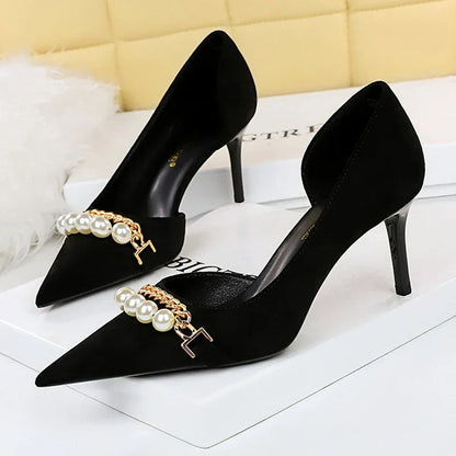 Elise Pearl Chain Pumps