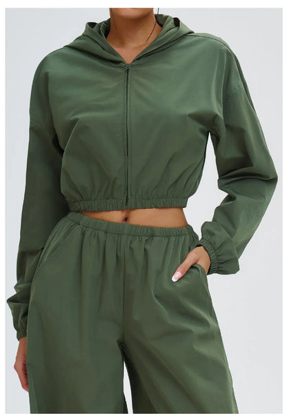 New Yoga Long Sleeve Outdoor Sunscreen Coat Women's Zipper Windproof Hoodie Sports Coat Cycling and Mountaineering Outerwear Top