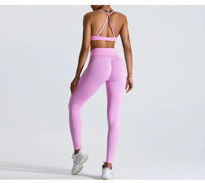 Women Sports Underwear Scrunch Push-up High Support Adjustable Thin Shoulder Strap Tank Fitness Top Seamless Workout Yoga Bras