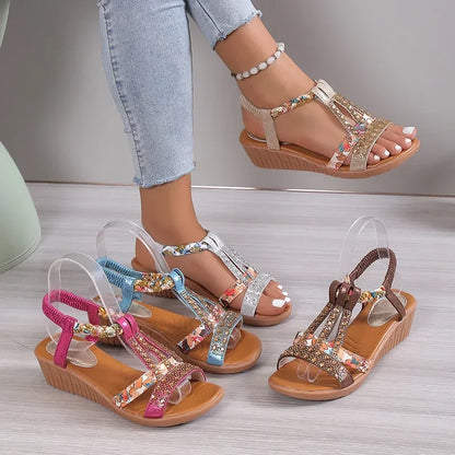 Mara Bloom Wedge Sandals