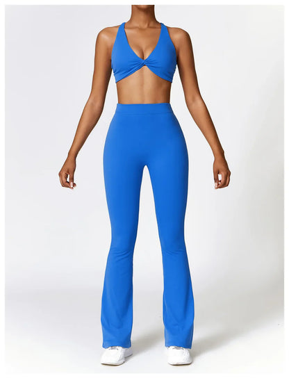 V-shaped Hip Yoga Pants Flare Leggings Women High Waist Wide Leg Pants Women Gym Fitness Sports Flared Pant Dance Trousers