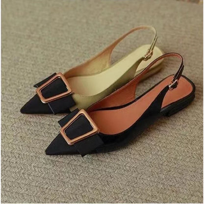 Lila Buckle Heel Sandals – Women’s Pointed-Toe Mid Heels with Ankle Strap
