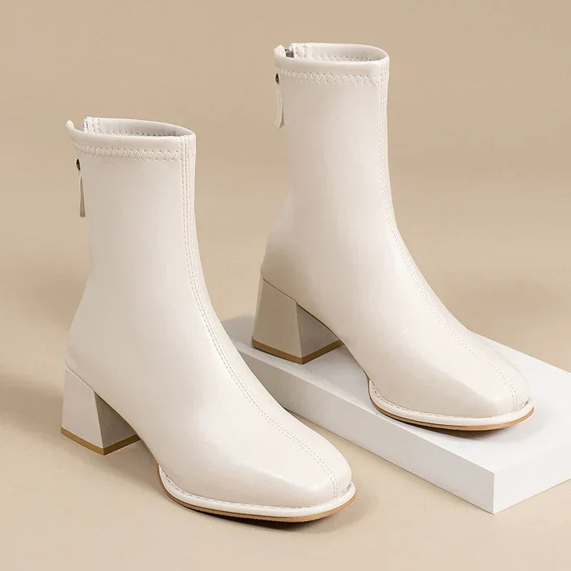 Isabella Square-Toe Ankle Boots