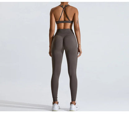 Women Sports Underwear Scrunch Push-up High Support Adjustable Thin Shoulder Strap Tank Fitness Top Seamless Workout Yoga Bras