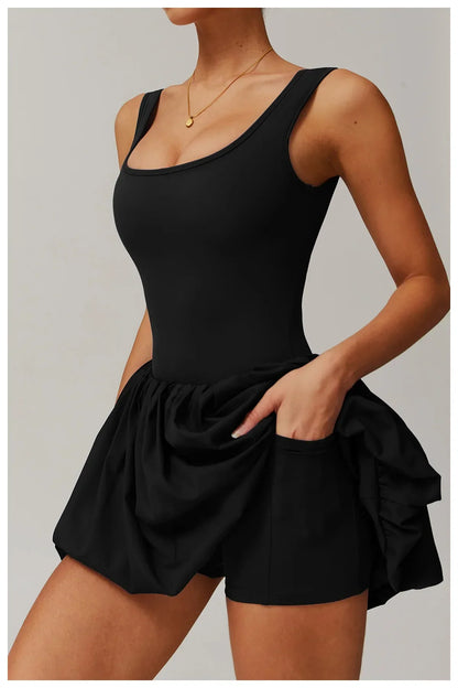 Rompers Women Yoga Jumpsuit Set Sexy Anti Glare One-Piece Jumpsuit Dance Ballet Sports Dress Gym Push up Running Tennis Sports