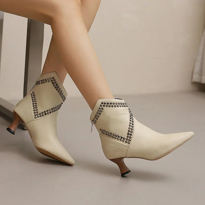 Valeria Vegan-Leather Mid-Calf Heel Boot