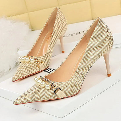 Elise Pearl Chain Pumps