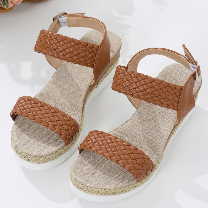 Saphir Woven Comfort Sandals – Women’s Braided Platform Slip-Ons