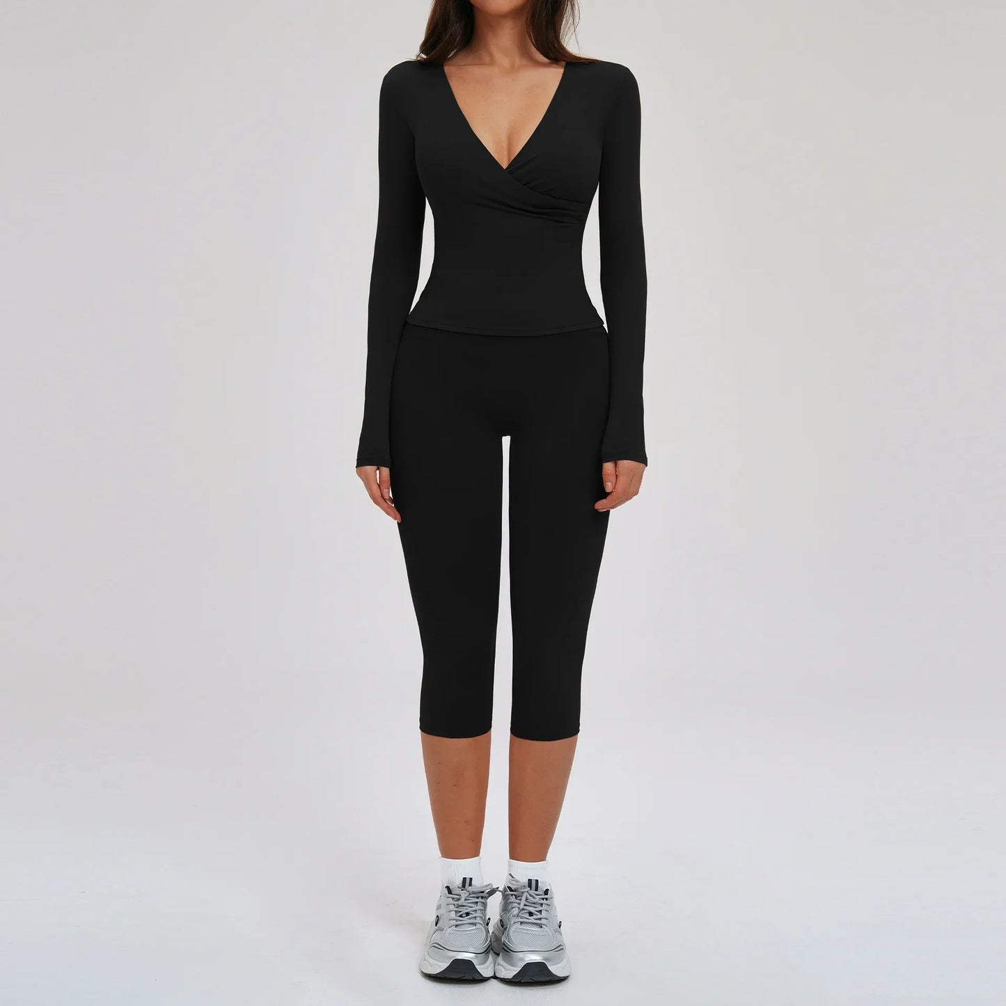 Yoga Suit 2PCS Sports Outfits Women Quick-Drying Gym Set Women Tracksuit Running Workout Long Sleeve Sports Shirt Yoga Clothing